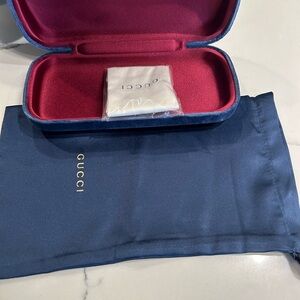 Gucci glasses case with Gucci cleaning cloth and bag